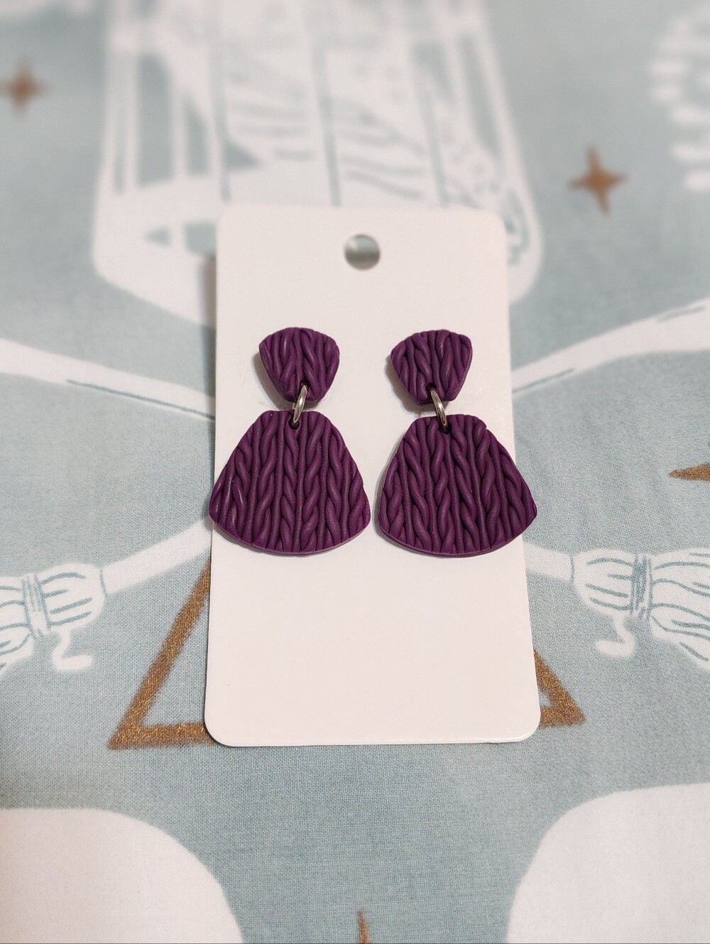 Purple Cozy Sweater Earrings